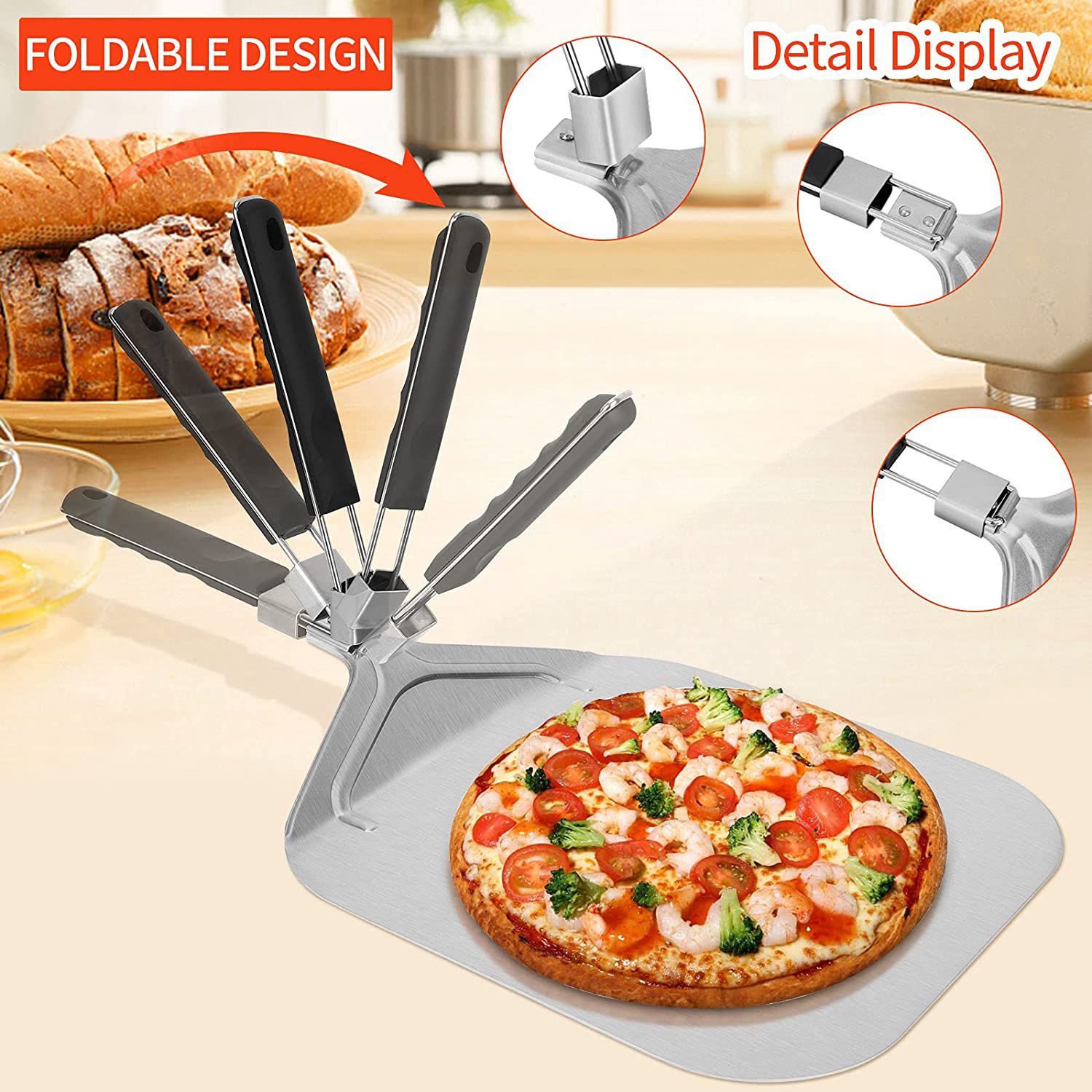 Pizza Stone Baking - WSFS! Складная алюминиевая пиццы для камня